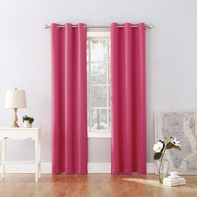 Sun Zero Riley Kids Bedroom Blackout Grommet Curtain Panel, 40" x 95", Hot Pink - Image 4